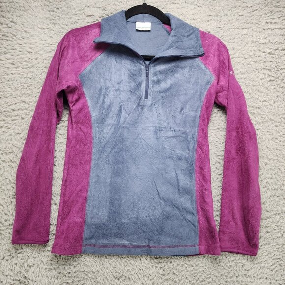 Columbia Shirt Womens XS Purple Two Tone Fleece 1/4 Zip Pullover Gorpcore - Picture 1 of 8